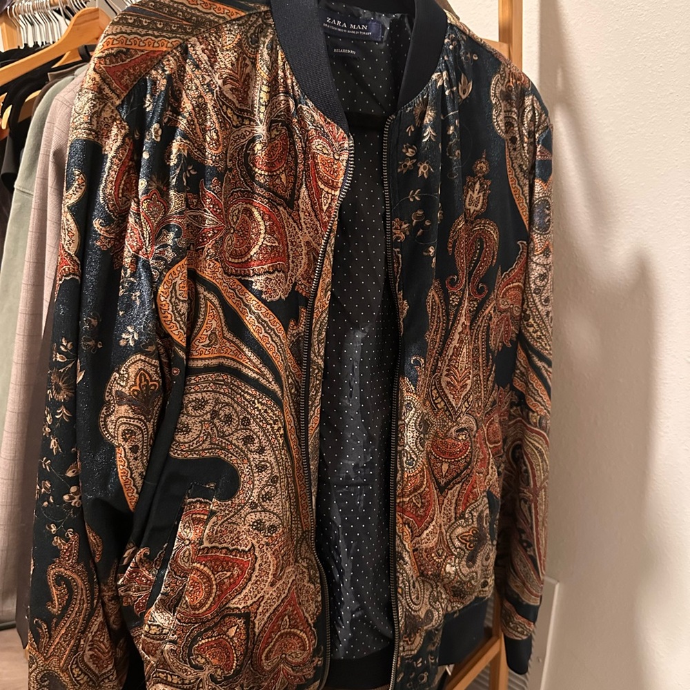 Zara Men’s Paisley Bomber Jacket -Size M-